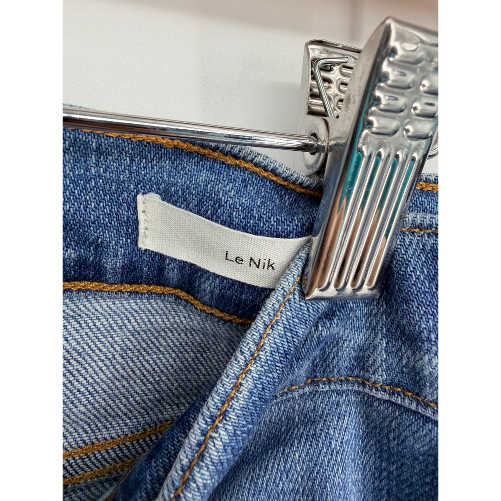 FRAME Le Nik Slim Straight Jeans Blue Distressed Denim Size 27 Medium Wash - Picture 5 of 9